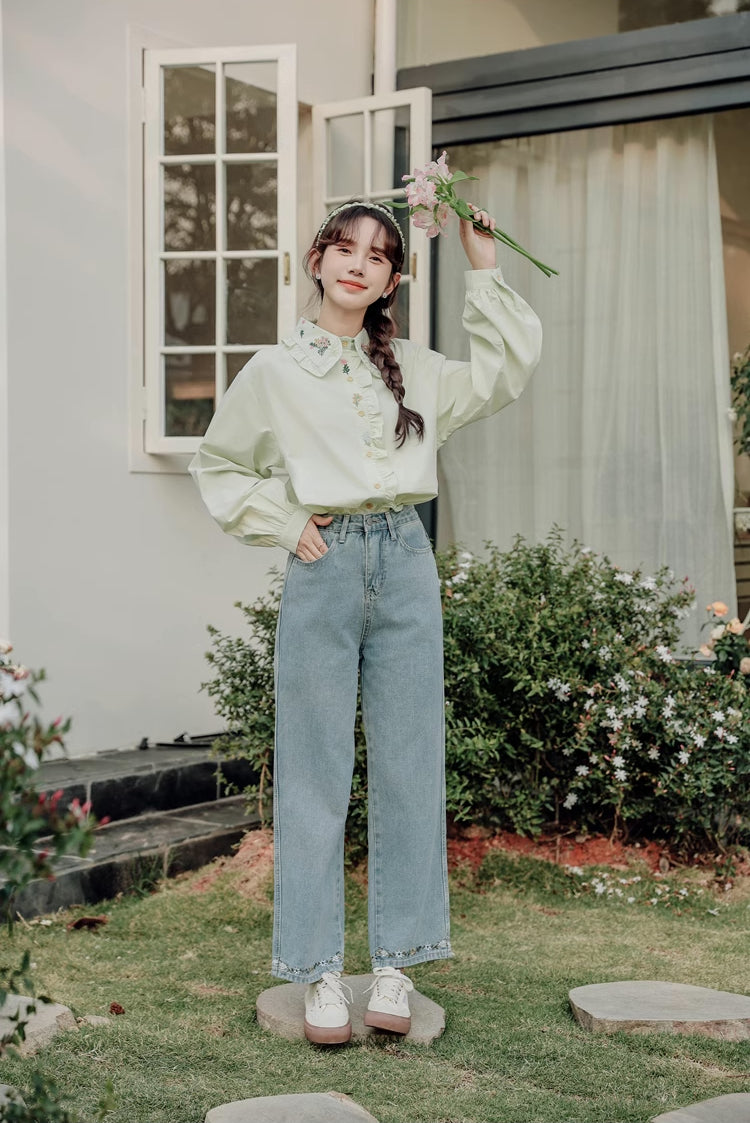 Floral Bouquet Embroidered Blouse