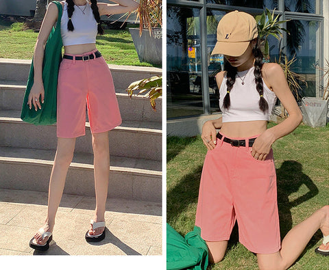 Rainbow Denim Bermuda Shorts