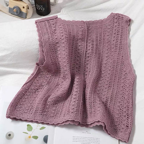 Chaleco de crochet de margaritas