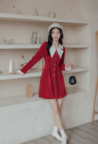 Sweet Bow Peter Pan Knit Dress