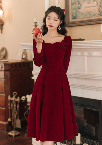 Vestido midi de ante de manzana venenosa