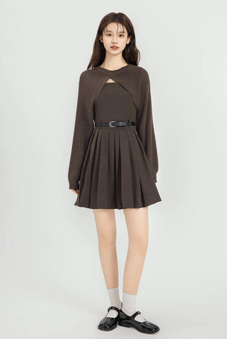 Two-Piece Mini Cami Dress & Sweater Set