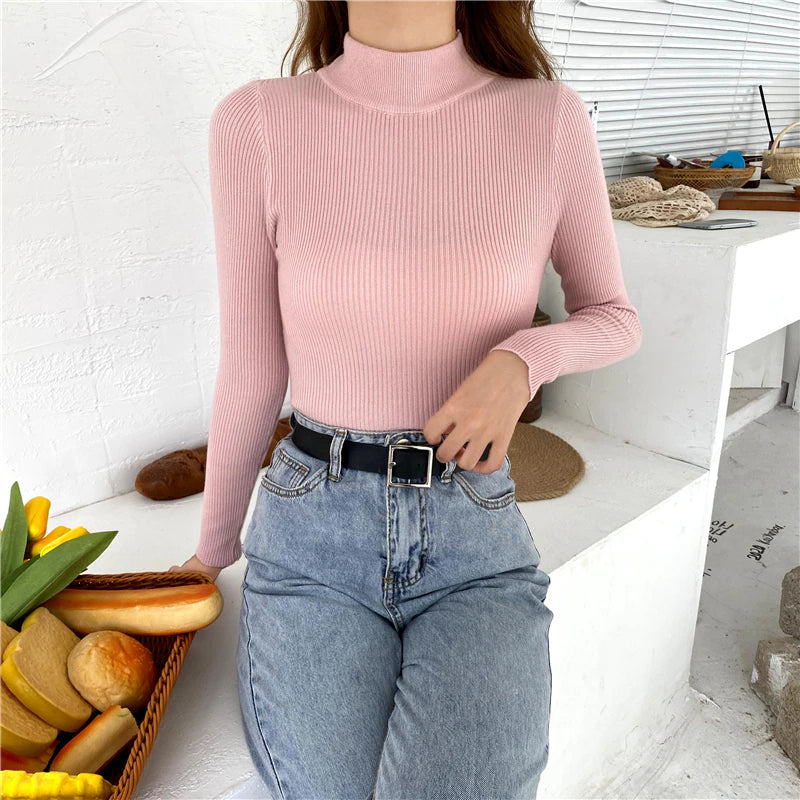 Long Sleeve Elasticity Knitted Shirt