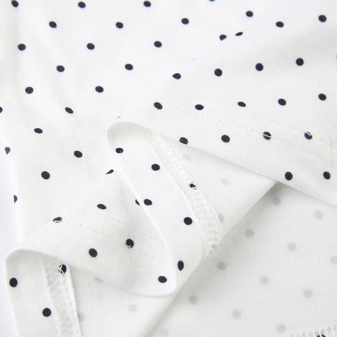 Voguable  Y2K Polka Dot Crop Top Buttons Contrast Lace Patchwork V-neck Camisole Coquette Casual Basic Tank Tops All-match