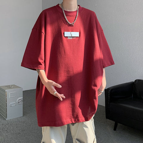 Spicy Boy Short Sleeve Metal Clip Design High Street T-shirt Japanese Style Y2k Tops Harajuku Loose Casual Tees