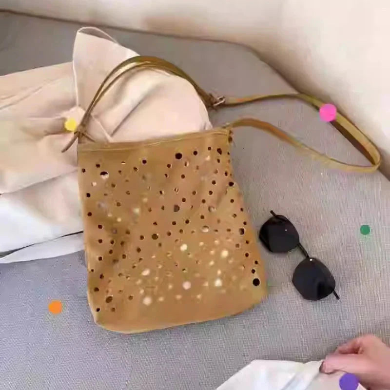 All Match Travel Shoulder Bags Hollow Out Casual Vintage Y2k Aesthetic Underarm Bag Streetwear Trendy Purses and Handbags
