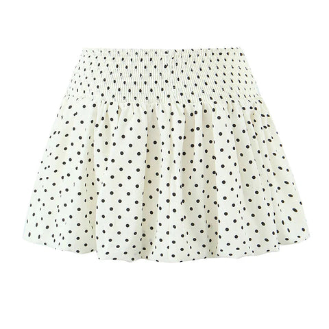 American Retro Elastic Waist Polka Dot Mini Skirt Holiday Short Bud Skirts Y2K New