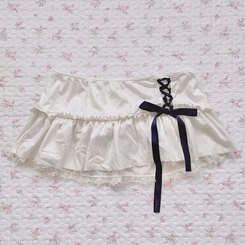 dress lace Harajuku solid color Y2K slit short skirt cute emo girls comfortable satin aesthetic sling dress