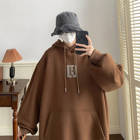 Streetwear Y2K Hoodies Letter Printed Oversized Casual Hooded Sweatshirts Winter Unisex Pullovers