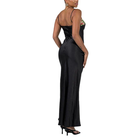 Corset Dresses for y2k Low Cut Satin Spaghetti Strap Sleeveless Bodycon Dresses Going Out Party Dresses