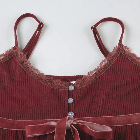 Cute Coquette Bandage Bow Tees Casual Loose A-line Camis Vintage y2k Crop Top Retro Aesthetic Vest