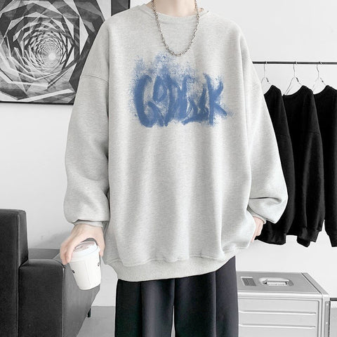 Korean Oversize Casual Sweatshirts y2k Letter Printed O Neck 5XL Unisex Hoodies Winter Pullover