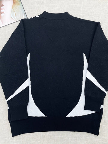 Y2k Hip Hop Knitted Sweater Gothic Print Graphic Pullover Harajuku Streetwear Cotton Vintage Oversized Sweater