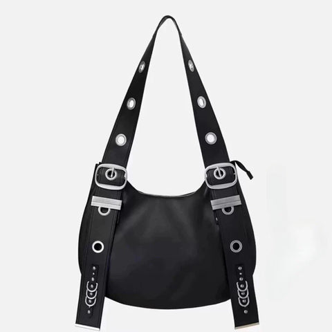 Vintage Punk Grunge Y2k Aesthetic Underarm Bag Korean High-capacity Casual Crossbody Bags Streetwear Shoulder Handbags
