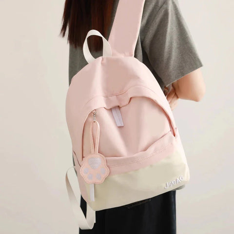Contrast Color Patchwork Simple College Students Backpack Sweet Y2k Aesthetic Casual Schoolbags All Match Chic Schoolbags