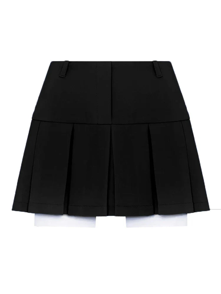 Mini Skirt For Cute High Waist Y2K Skirts Set Casual Streetwear WoBottom Black Pleated Skirts