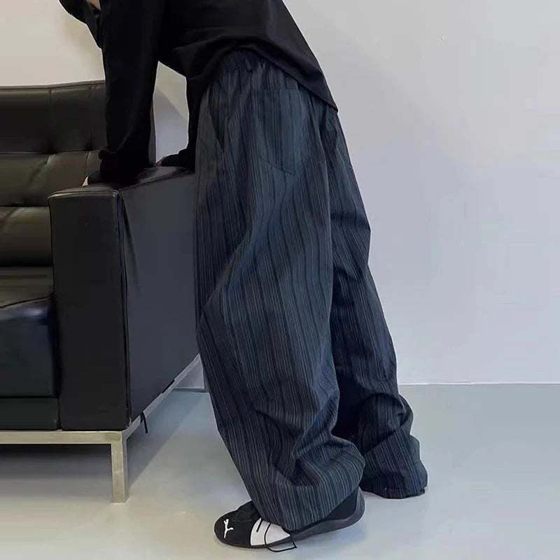 Trendy American Vintage Striped Oversized Streetwear Baggy Pants Y2K Harajuku Hip Hop Casual Wide Leg Trousers Pantalones