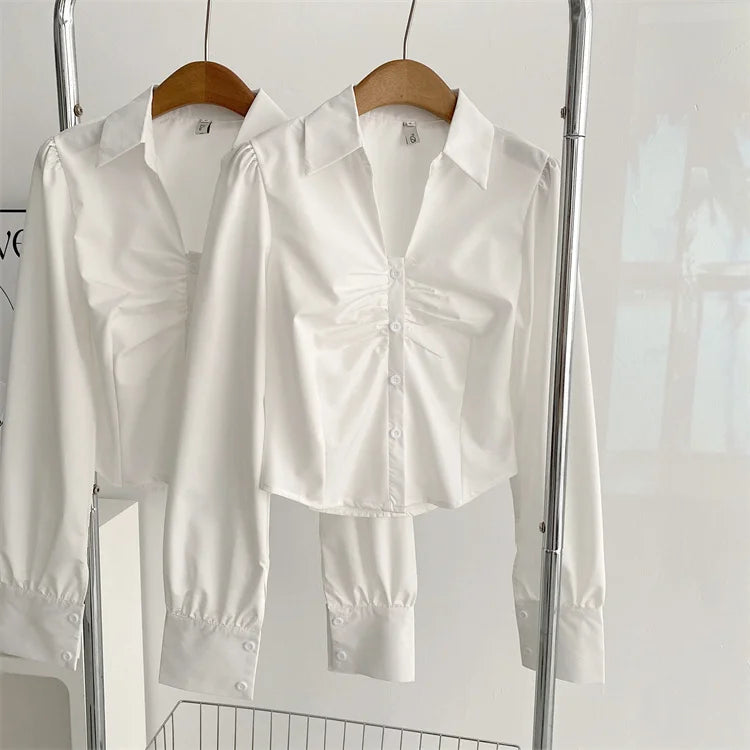 Voguable  Y2K 3 Piece Set Cropped Coat + Long Sleeve Shirt + High Waist Halter Ruffles Mini Dress Korean Chic Outfits