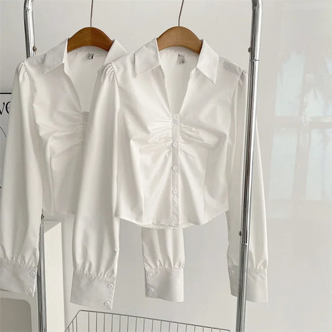 Voguable  Y2K 3 Piece Set Cropped Coat + Long Sleeve Shirt + High Waist Halter Ruffles Mini Dress Korean Chic Outfits