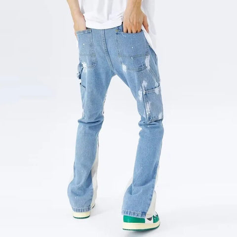Kanye Y2K Streetwear Baggy Flare Jeans Cargo Pants Clothing Drawstring Sweatpants Denim Trousers Pantalon