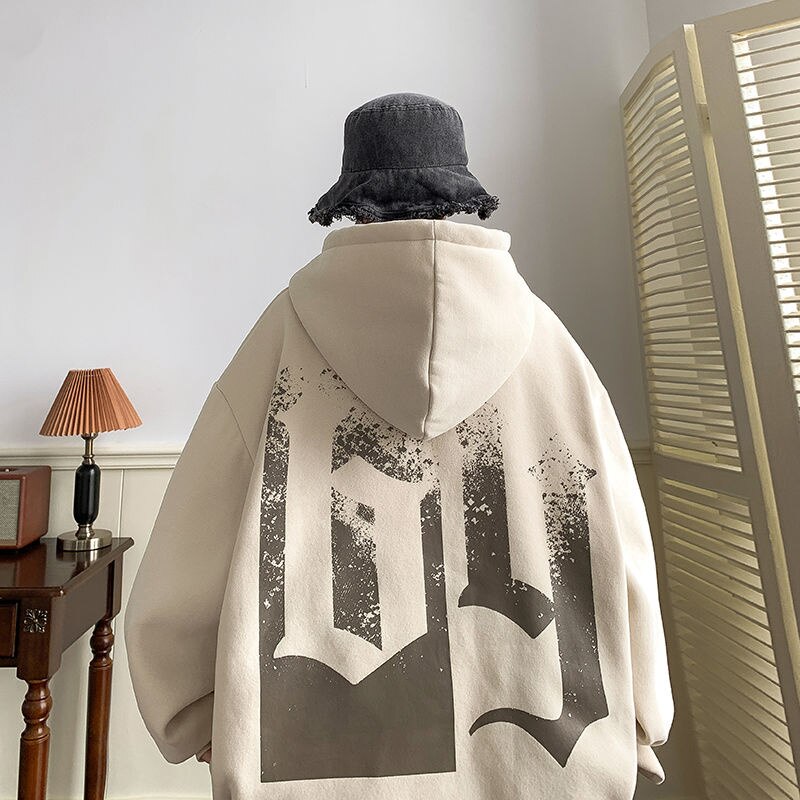 Streetwear Y2K Hoodies Letter Printed Oversized Casual Hooded Sweatshirts Winter Unisex Pullovers