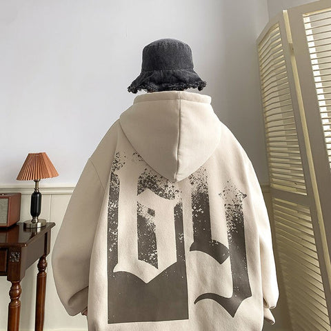 Streetwear Y2K Hoodies Letter Printed Oversized Casual Hooded Sweatshirts Winter Unisex Pullovers