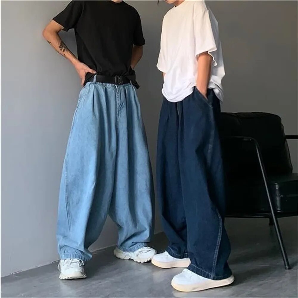 Straight Jeans Blue Loose Denim Trousers Neutral Y2K Jean Streetwear Casual Wide Jeans Mans Pants Baggy jeans
