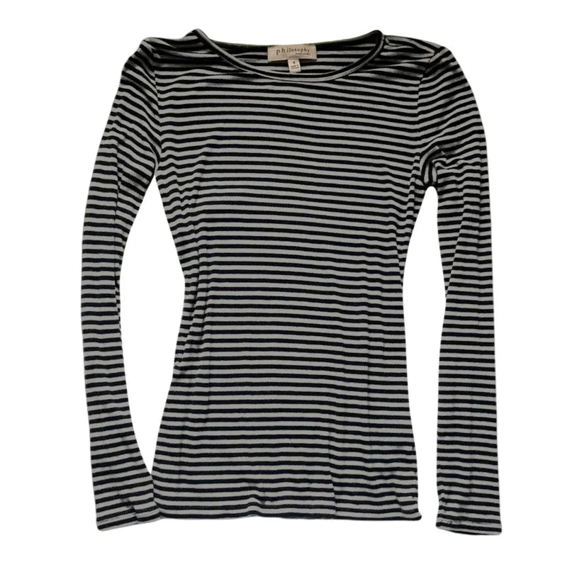 Harajuku Striped Long Sleeve T-Shirts Crew Neck Slim Blouse Y2K Grunge Goth Tops Tee Dark Academia Clothing Streetwear
