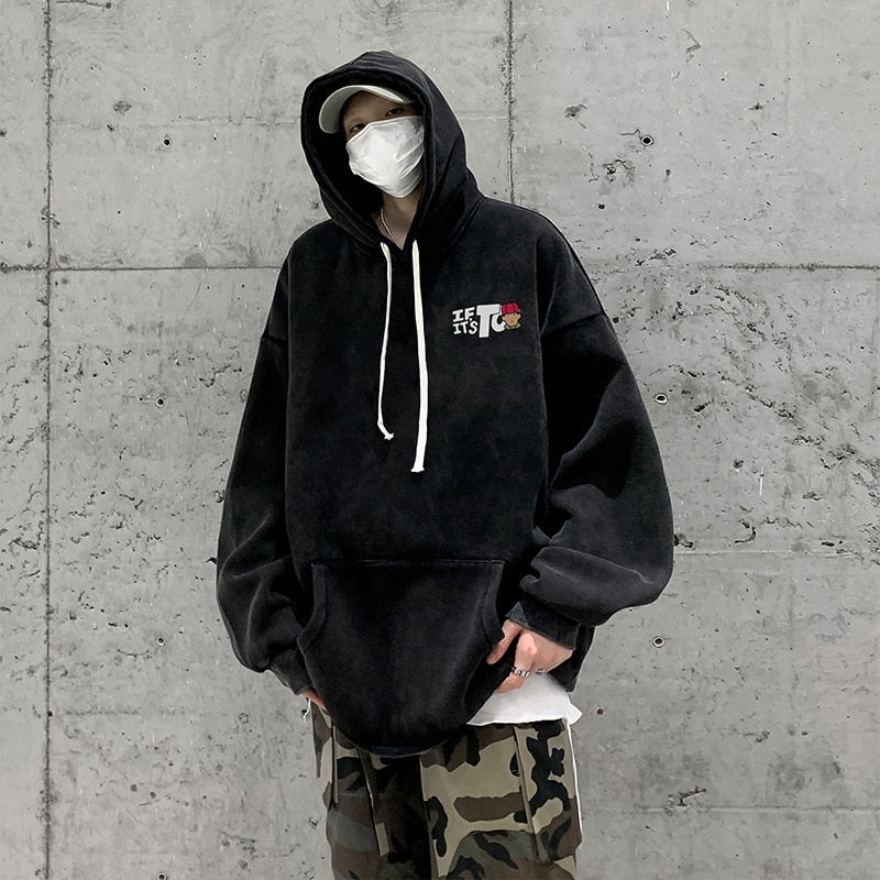 Y2k Oversized Pink Letter Anime Hoodie Print Sweater High Street Grunge Sweatshirts Harajuku Goth Streetwear Clothing