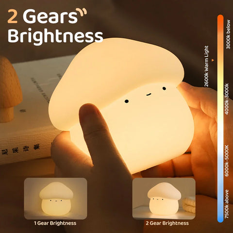 Led Silicone Mushroom Night Light Lamp