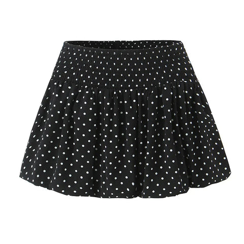 American Retro Elastic Waist Polka Dot Mini Skirt Holiday Short Bud Skirts Y2K New