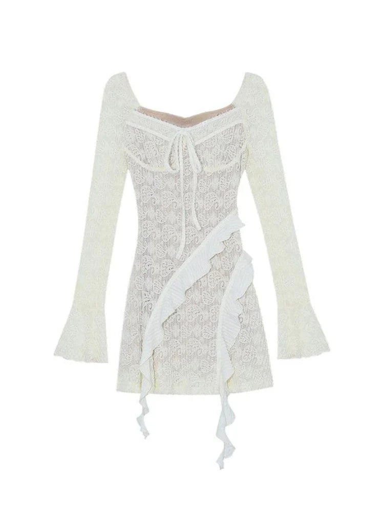 Voguable  French Elegant Y2k Mini Dress Woman Short Party Pure Color Casual Dress Office Lady One Piece Dress Korean Fashion