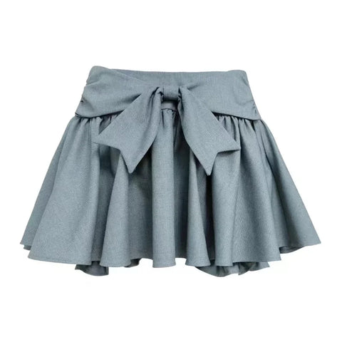 Voguable Japanese Style Kawaii Suit Girls Cute Stripe Slim Bouse + Bow Y2k Mini Skirt Korean Sweet Skirt Set Woman Chic