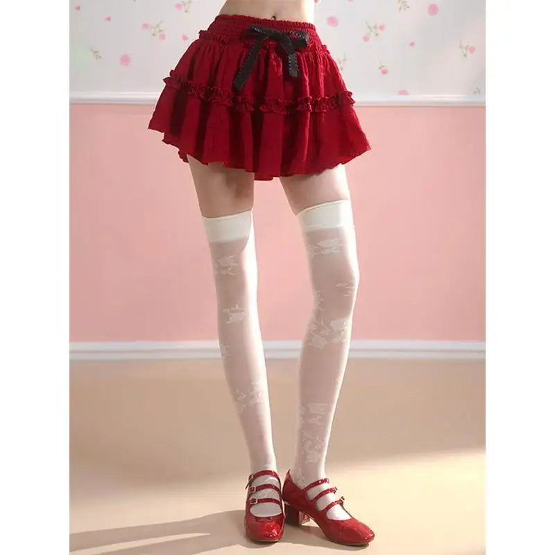Voguable Japanese Style Kawaii Cake Skirt Lolita Sweet Cute Y2k Mini Skirt Girls 2000s Slim Korean Clothing Chic