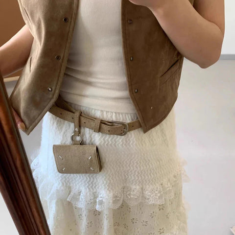 Y2k Aesthetic Frosted Simple Waist Packs Korean All Match Solid Bags Streetwear Vintage Trendy Ins Femlae Handbags