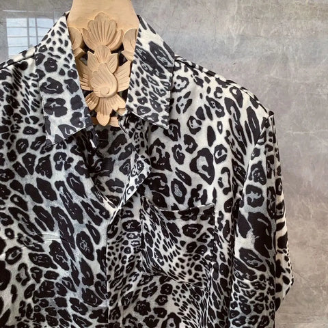 Turn-down Collar Long Sleeve Printing Blouse Clothing American Style Trend Simplicity Y2K Shirts