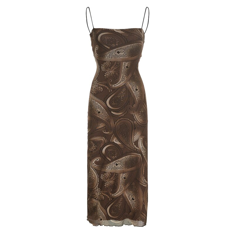 Voguable  Brown Fairy Mini Dress 90s Vintage Spaghetti Strap Ruffles Short Dress Lace Boho Party Holiday Sundress Y2K Streetwear