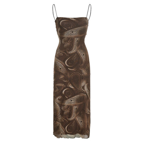 Voguable  Brown Fairy Mini Dress 90s Vintage Spaghetti Strap Ruffles Short Dress Lace Boho Party Holiday Sundress Y2K Streetwear