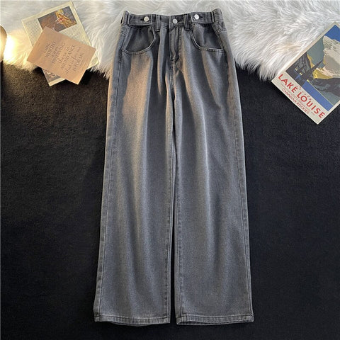 Wide Leg Jeans S-3XL Clothing Y2k Denim Trousers High Street Harajuku American Retro Washed Vintage Baggy Cool