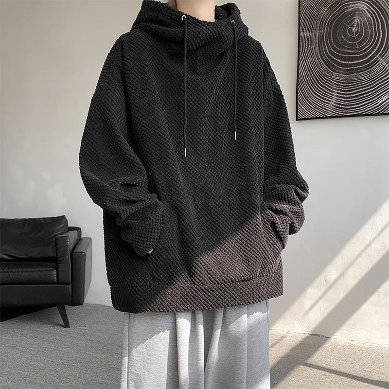 Voguable  Harajuku Corduroy Hoodies High Quality Streetwear Loose Y2k Hip Hop Hooded Sweatshirts Couple Clothing FePullovers