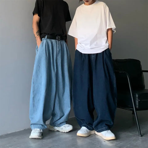 Straight Jeans Blue Loose Denim Trousers Neutral Y2K Jean Streetwear Casual Wide Jeans Mans Pants Baggy jeans