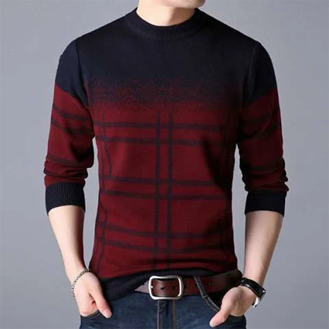 Winter KPOP Harajuku Sweater Man All Match Thick Knitting Tops Loose Casual Long Sleeve Pullover Y2K T-shirts