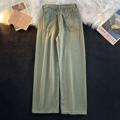 Wide Leg Jeans S-3XL Clothing Y2k Denim Trousers High Street Harajuku American Retro Washed Vintage Baggy Cool