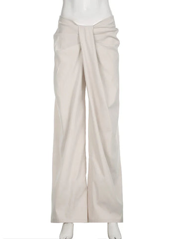 Voguable Irregular Design Low Waist Baggy Wide Leg Trousers Y2K Streetwear Loose Pants Casual pantalones
