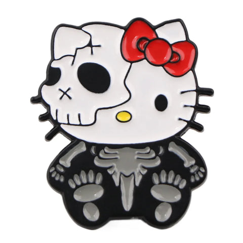Pin de esmalte de gato kawaii de Halloween