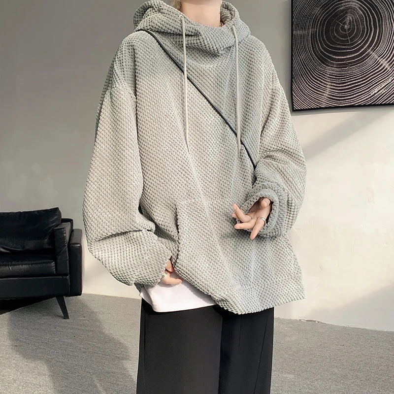 Voguable  Harajuku Corduroy Hoodies High Quality Streetwear Loose Y2k Hip Hop Hooded Sweatshirts Couple Clothing FePullovers