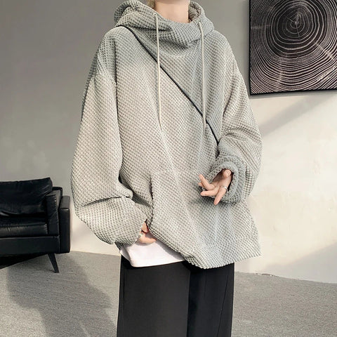 Voguable  Harajuku Corduroy Hoodies High Quality Streetwear Loose Y2k Hip Hop Hooded Sweatshirts Couple Clothing FePullovers