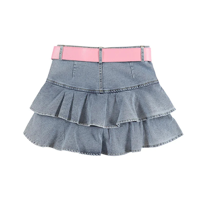 Voguable Vintage Skirts Y2k Korean Style Jean Skirt Blue Kawaii Harajuku A-Line Denim Skirt Chic Casual Clothes