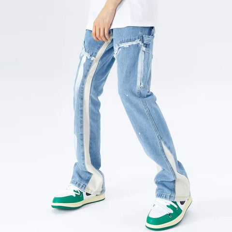 Kanye Y2K Streetwear Baggy Flare Jeans Cargo Pants Clothing Drawstring Sweatpants Denim Trousers Pantalon
