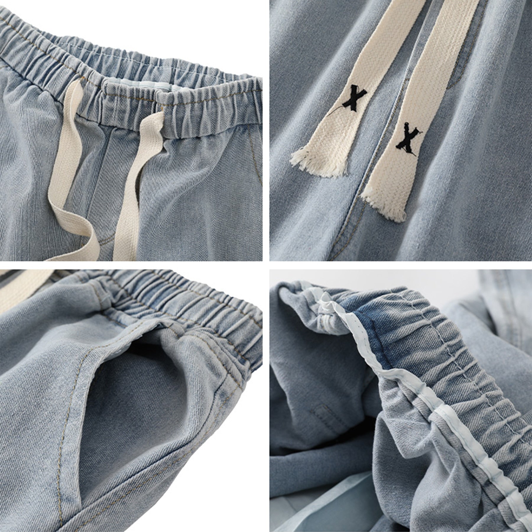 Japanese Style Trend Y2k Baggy Straight Jeans Wide Leg Solid Color Casual Denim Pants High Street Trousers